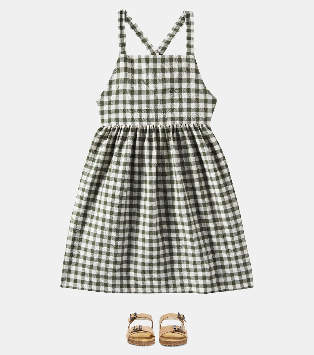 Il Gufo - Checked cotton-blend seersucker dress