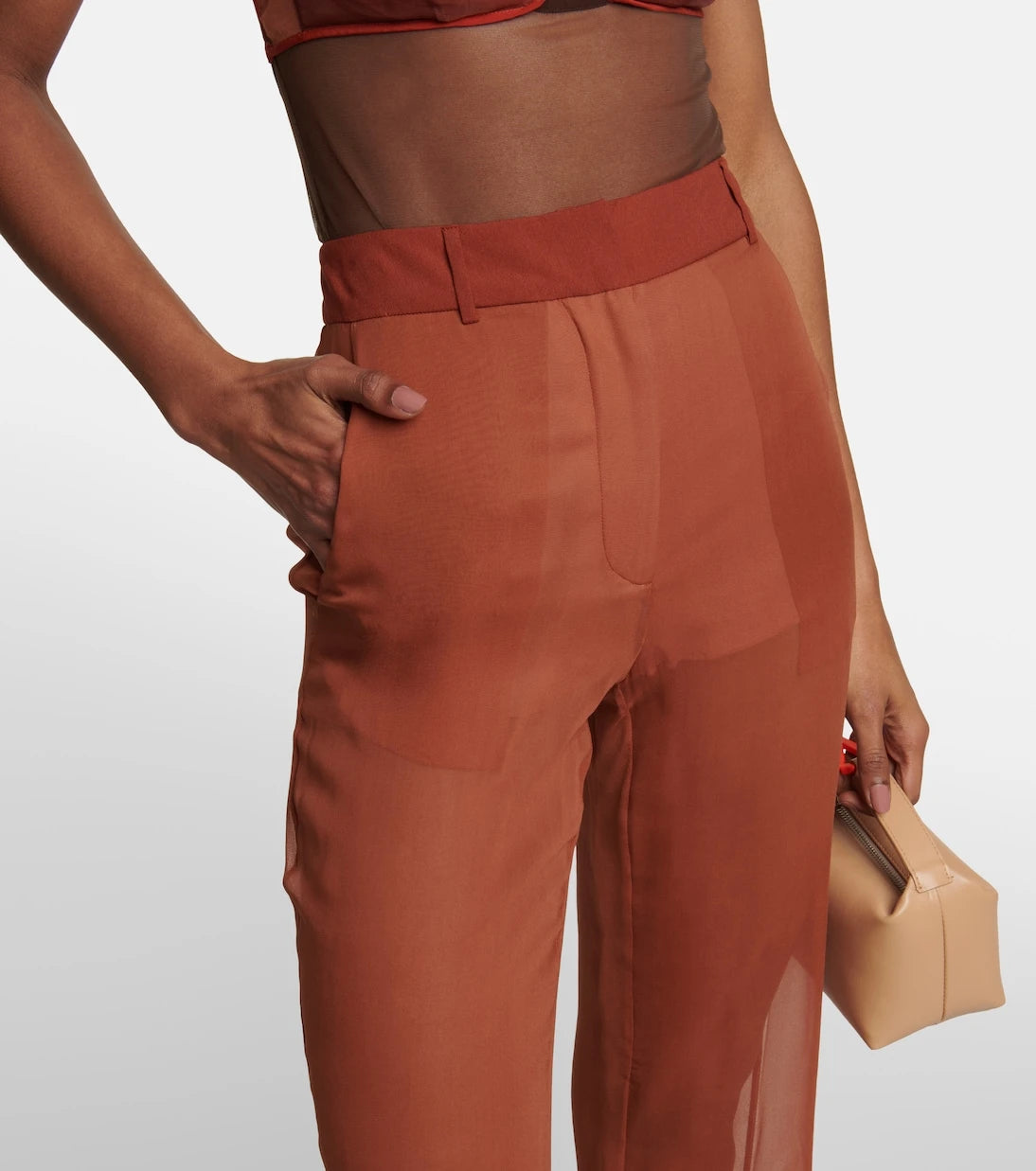 Nensi Dojaka - Mid-rise wide-leg silk pants