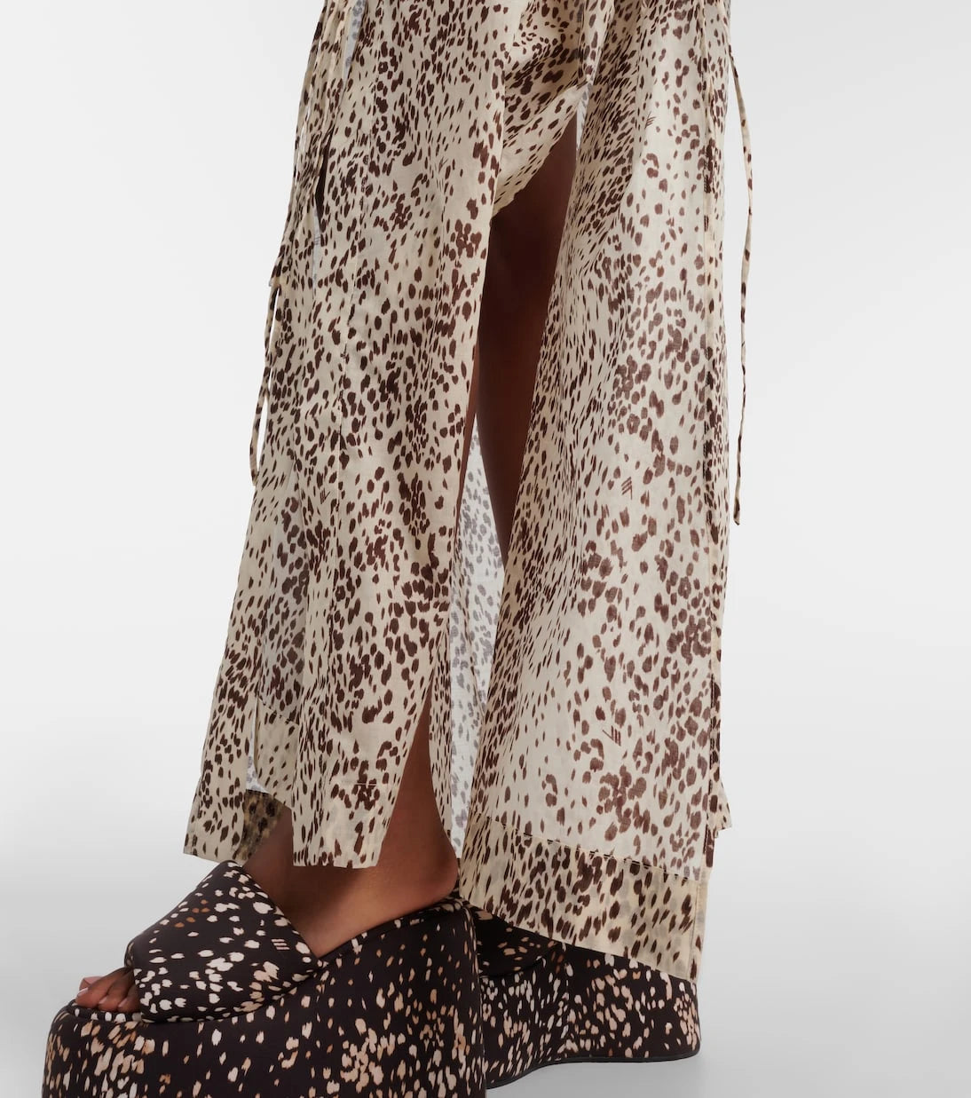 The Attico - Leopard-print cotton beach cover-up