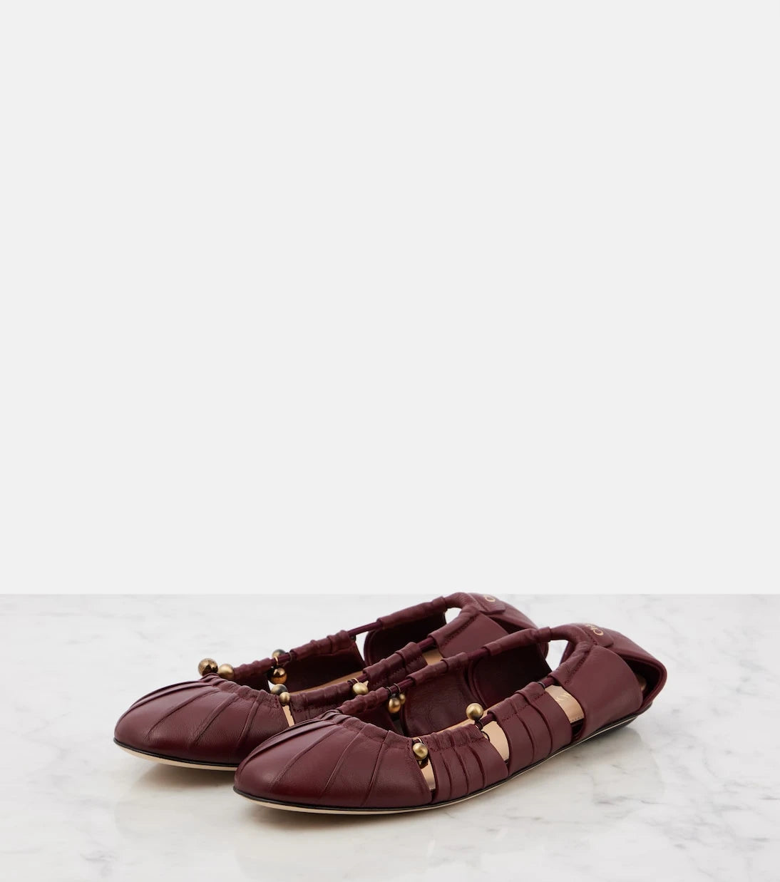Chloé - Luna cutout leather ballet flats