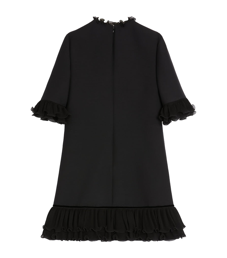 Valentino Black Silk Ruffled Mini Dress
