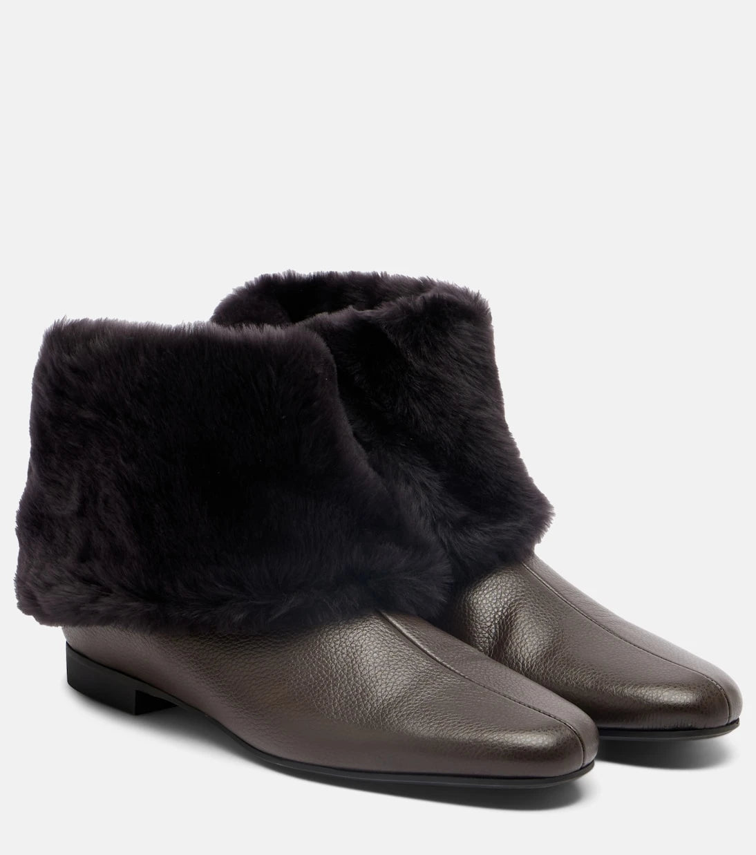 Toteme - Shearling-lined leather ankle boots