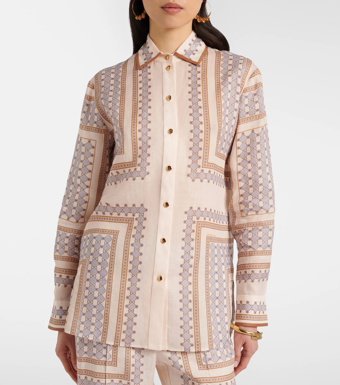 Zimmermann - Printed ramie shirt