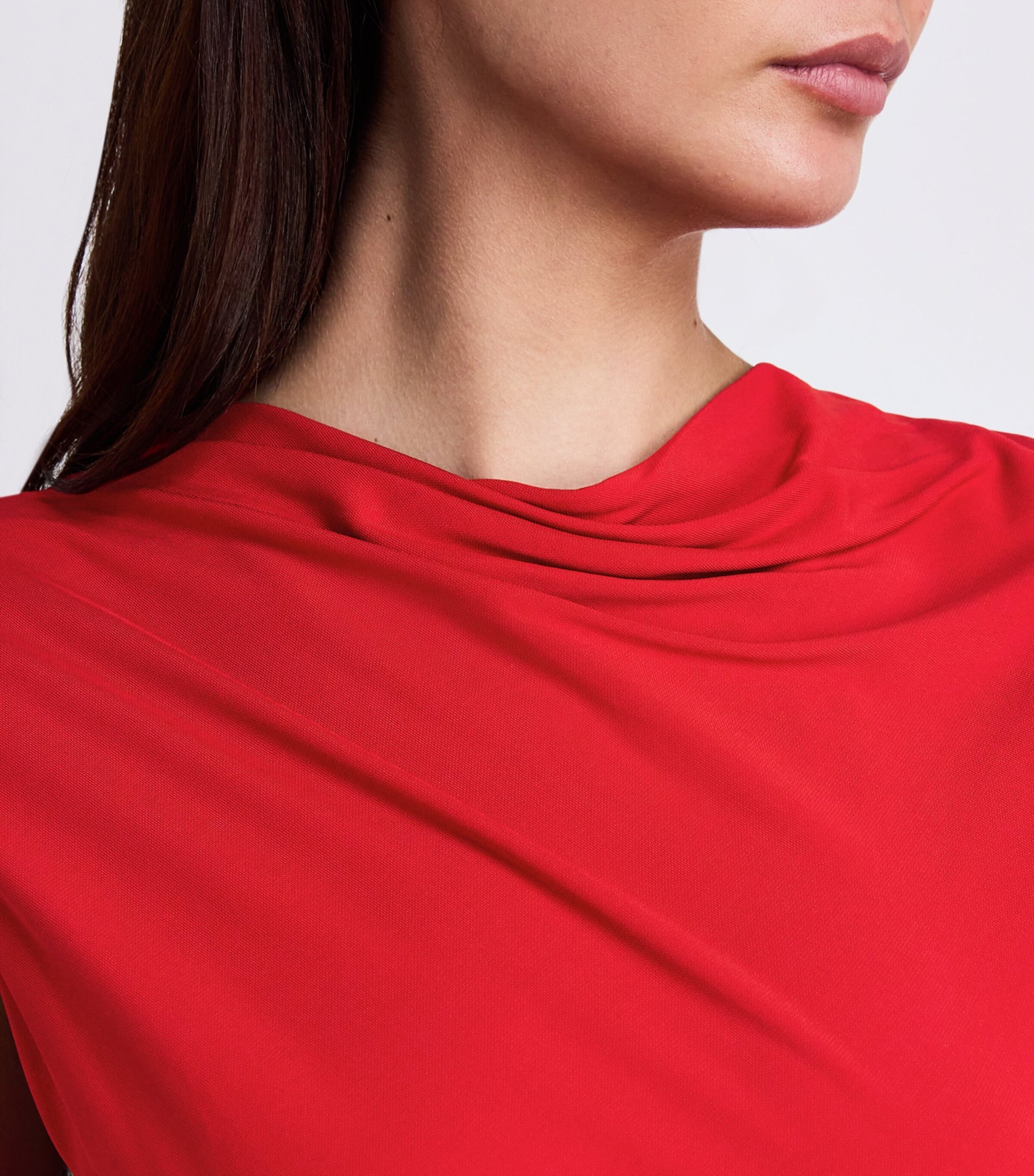 Red Ruched Acacia Midi Dress