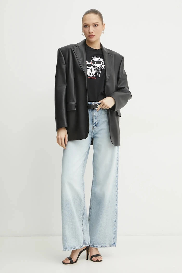 Karl Lagerfeld IKON SKETCH Pamuklu Kadın Tişört