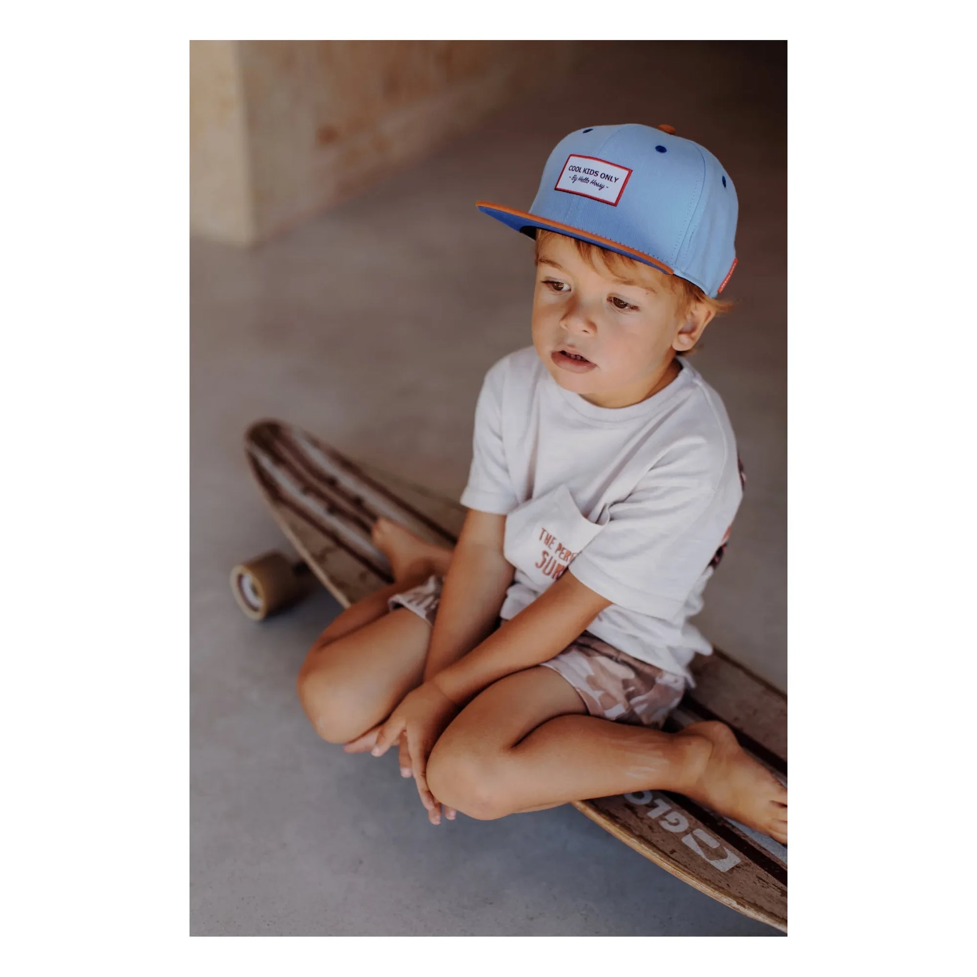 Hello Hossy - Plain Flat Visor Cap | Denim blue