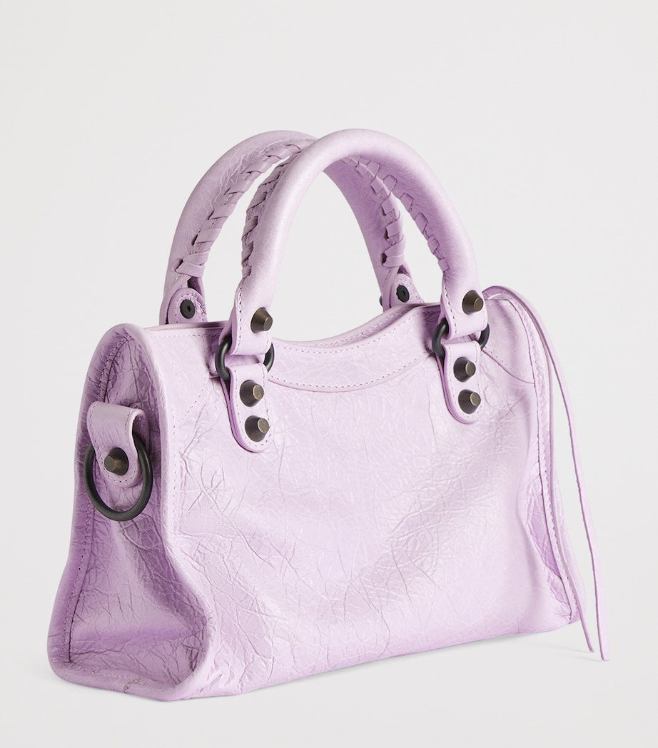 Balenciaga Purple Mini Leather Le City Top-Handle Bag