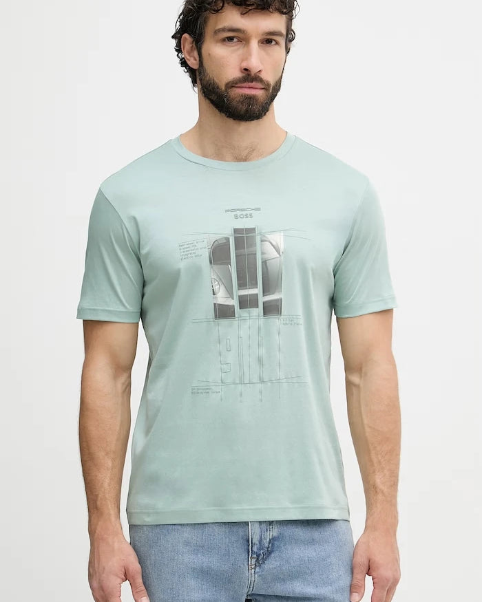 BOSS Green тениска мъжка памучна BOSS X PORSCHE