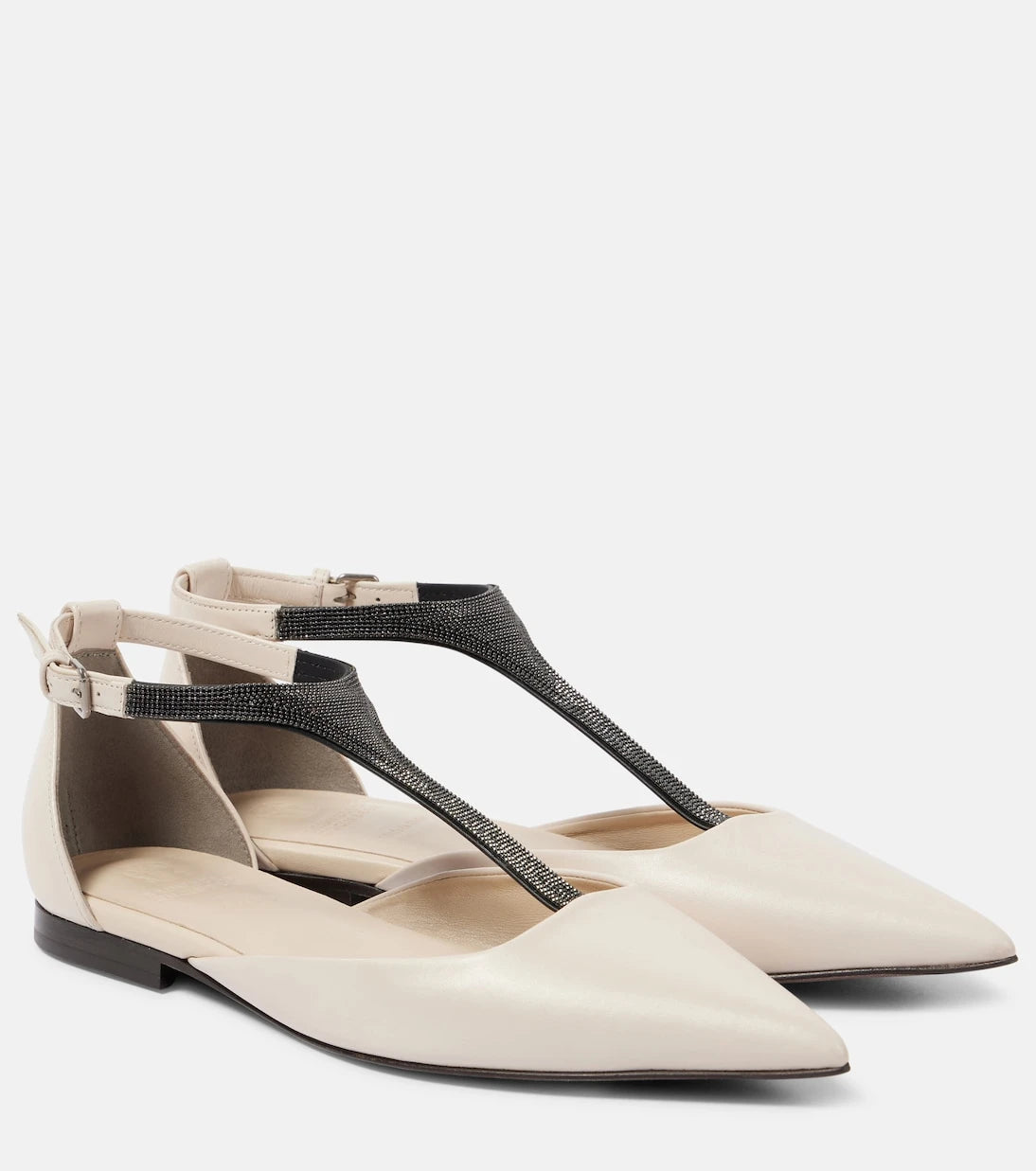 Brunello Cucinelli - Monili leather flats