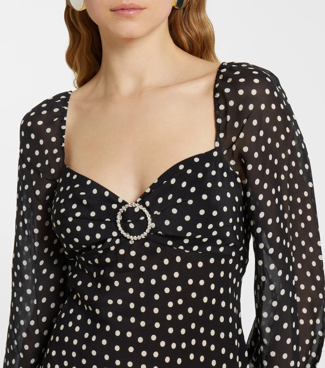 Rixo - Ivy polka-dot silk maxi dress