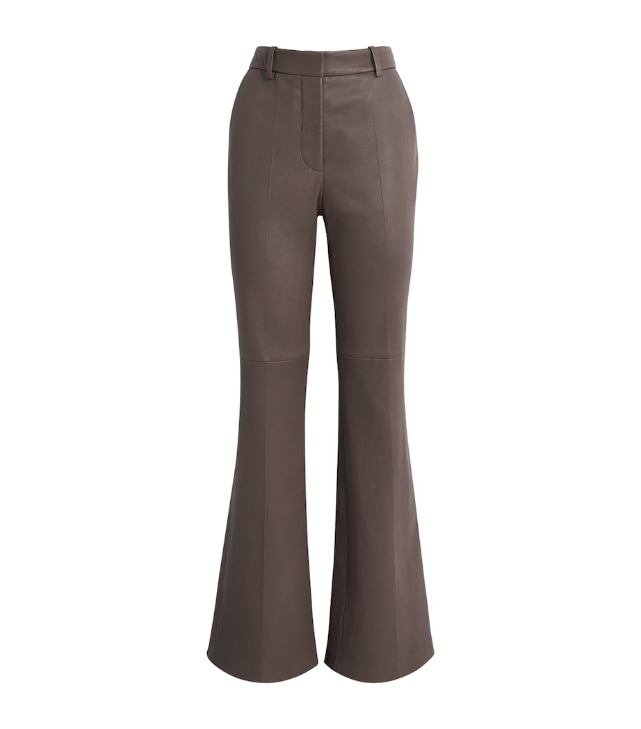 Leather Tafira Flared Trousers MUSHROOM