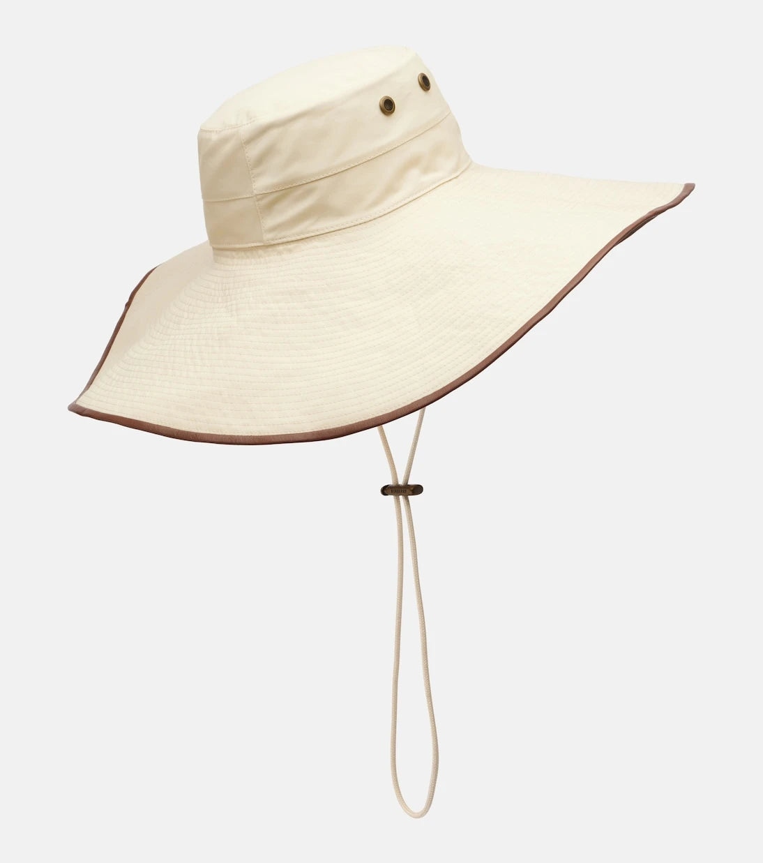 Burberry - Leather-trimmed cotton-blend sun hat