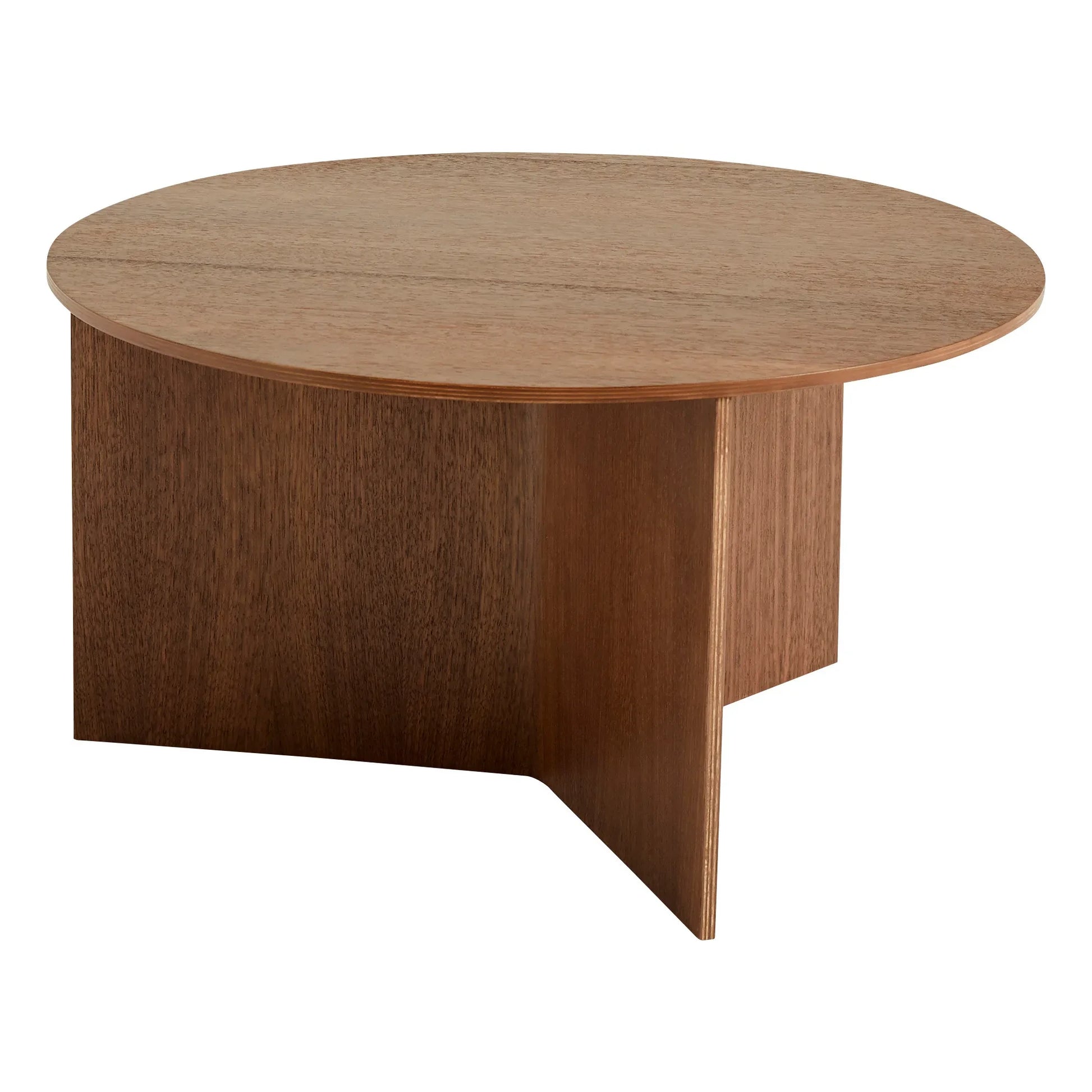 Hay - Slit Round Wooden Table | Walnut