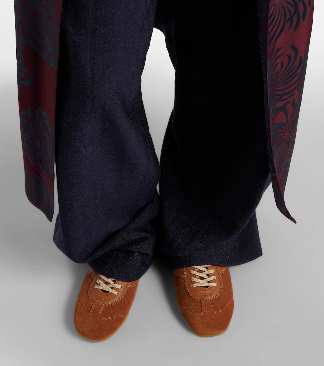 Dries Van Noten - Leather-trimmed suede sneakers