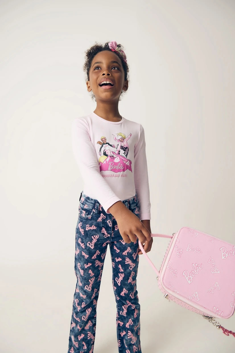 Monnalisa - x Barbie® printed straight jeans