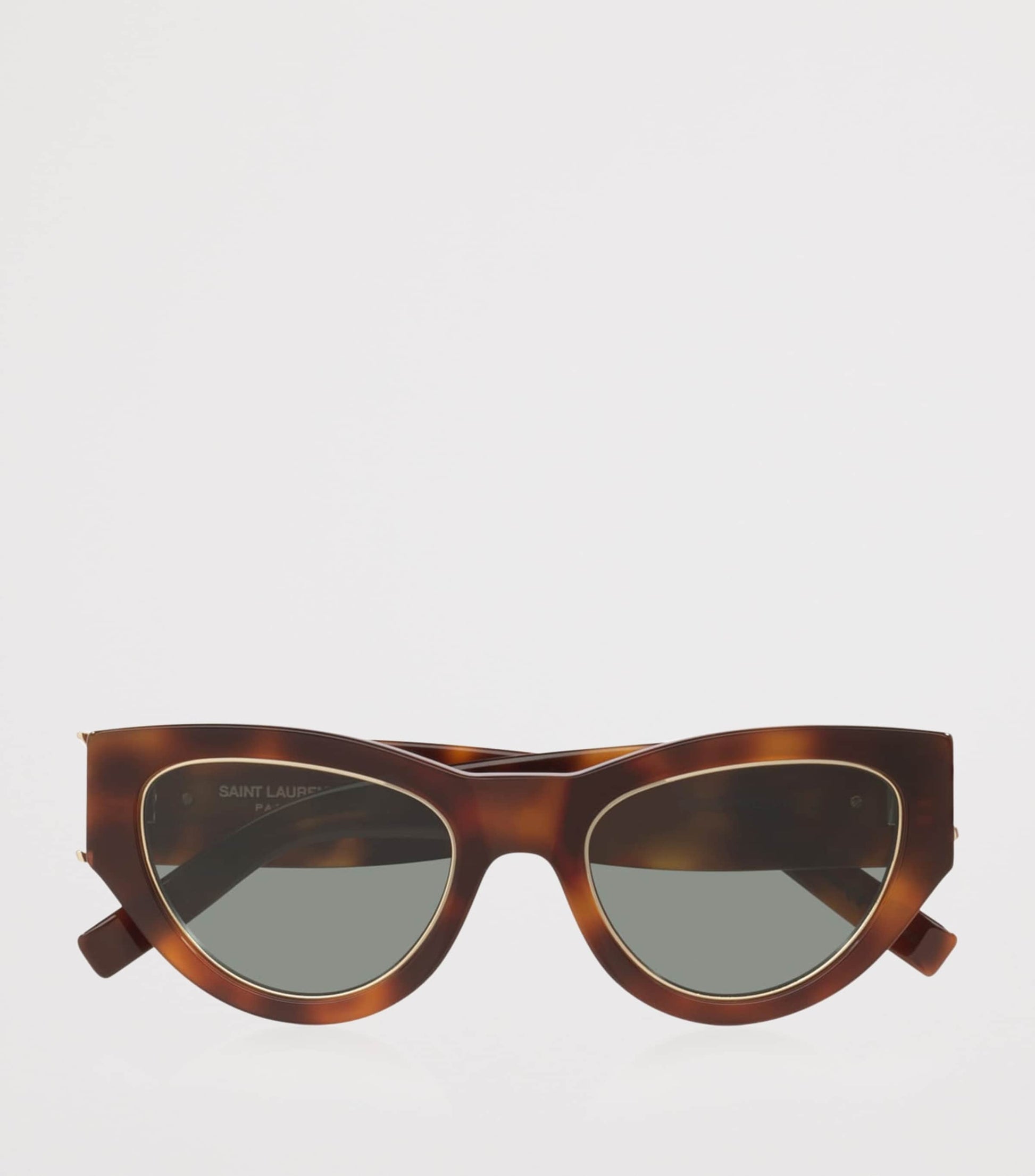 Saint Laurent Brown Acetate SL M94 Rim Cat Eye Sunglasses