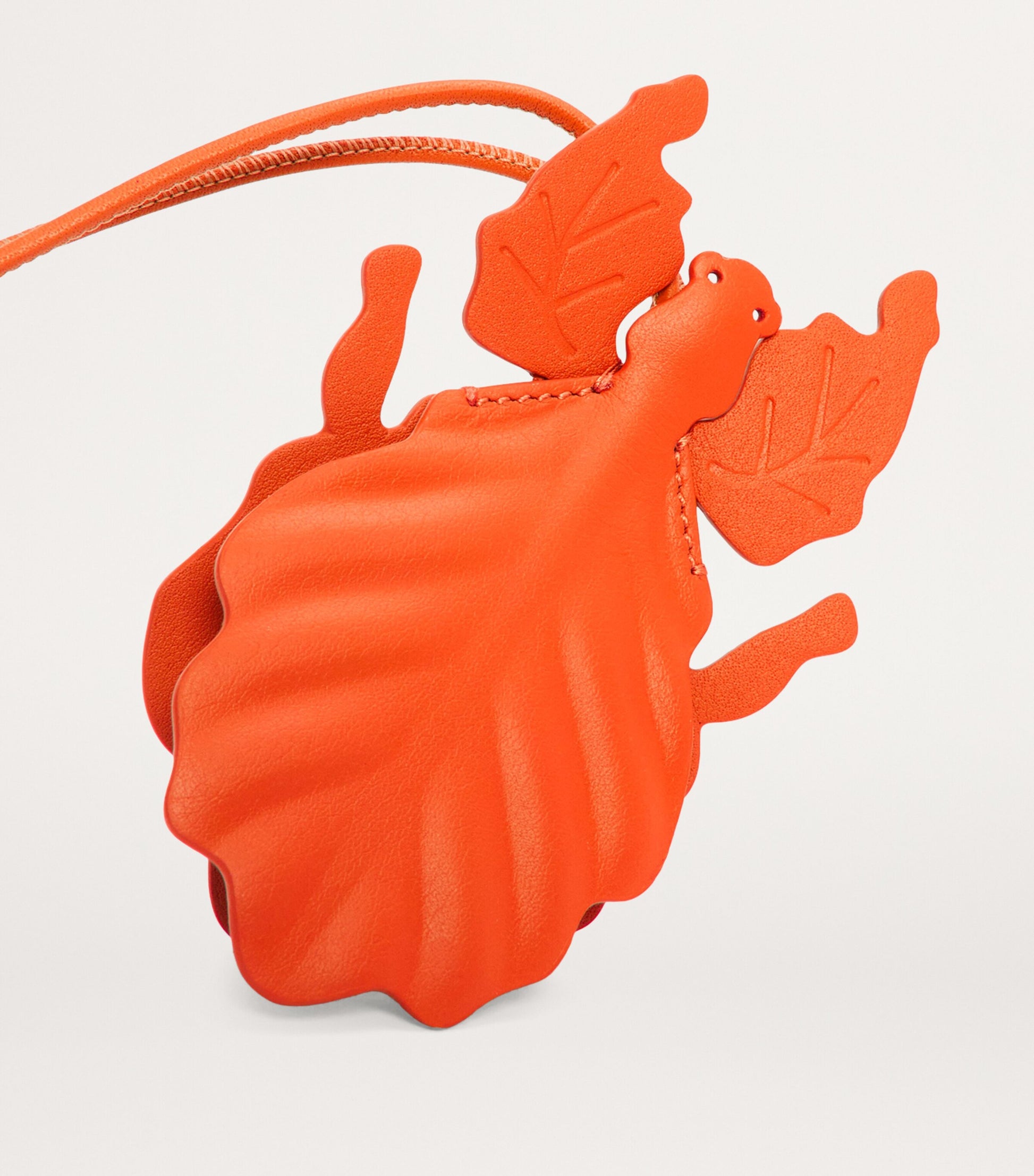 Orange Leather Leaf Insect Charm