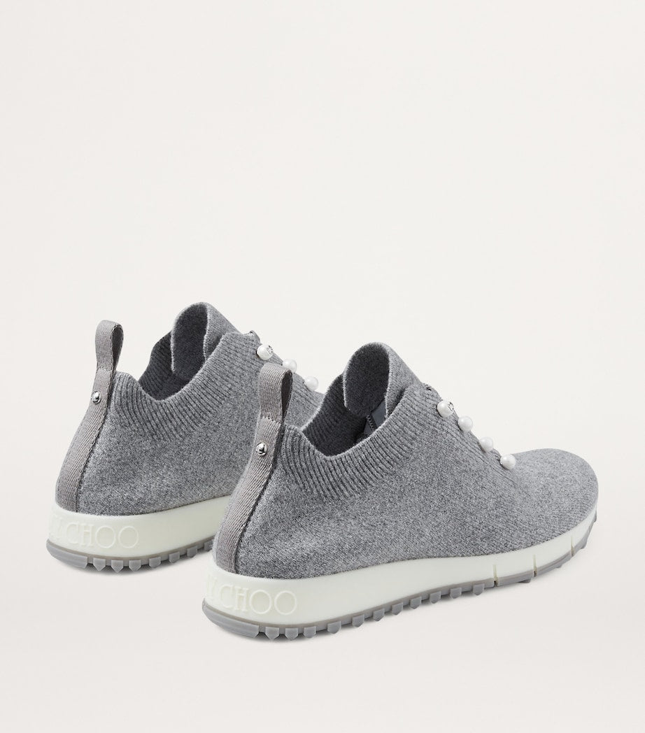 Jimmy Choo Grey Embellished Veles Sneakers