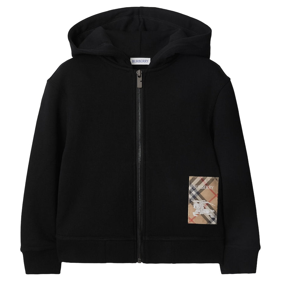Burberry Kids Cotton Check Patch Hoodie (3-12 Years)