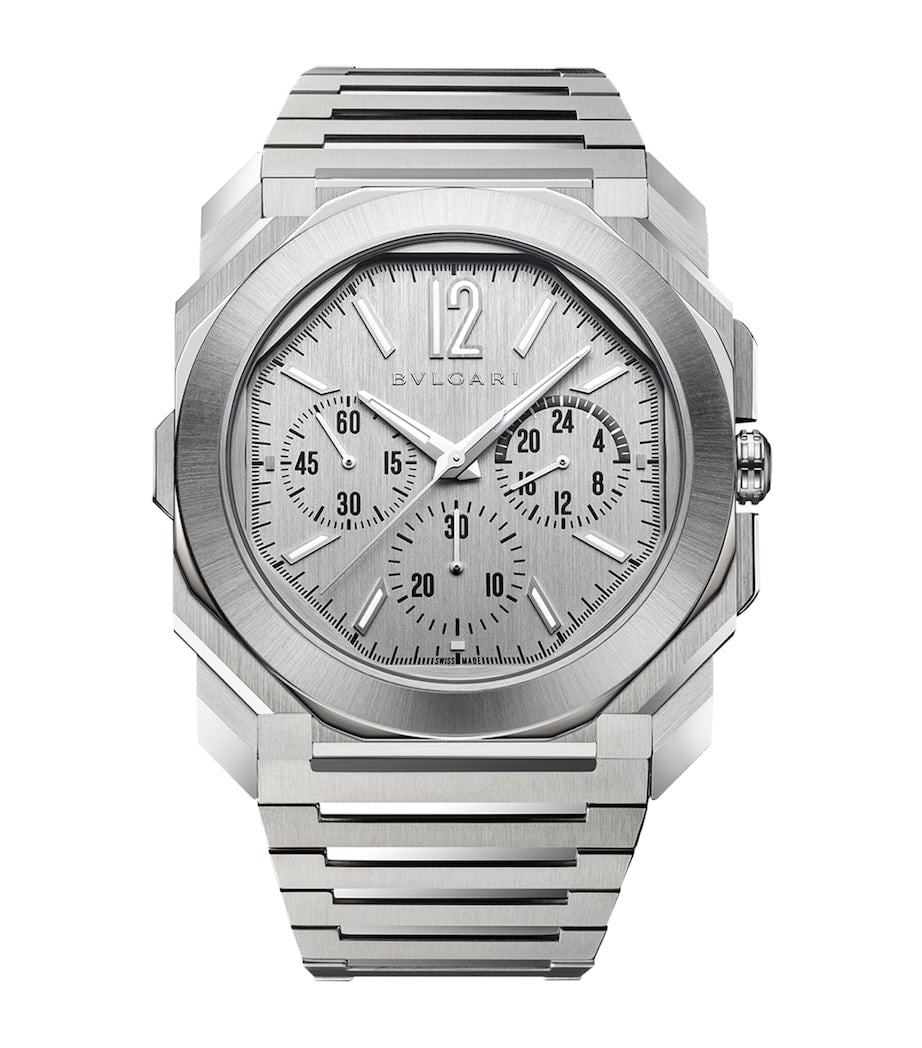 Bvlgari Stainless Steel Octo Finissimo Chronograph GMT Watch 43mm