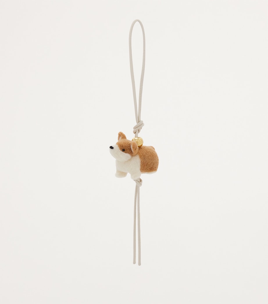White Felt Corgi Charm