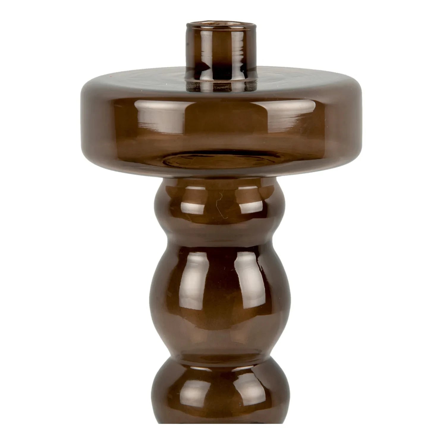 Present Time - Pawn Glass Candle Holder | Brown