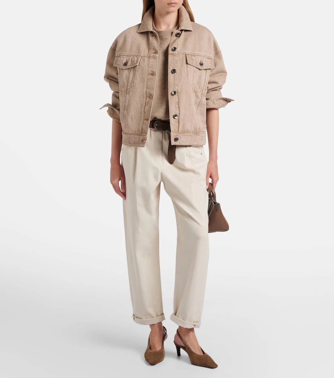 Brunello Cucinelli - Monili cotton-blend straight pants