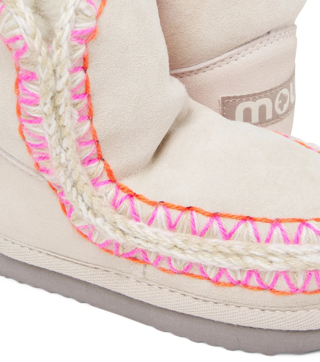Mou Kids - Embroidered shearling-lined suede boots