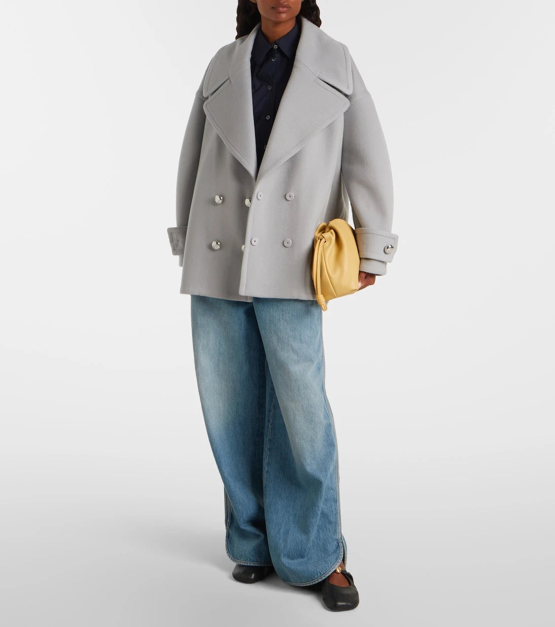 Loewe - Pebble double-breasted wool peacoat