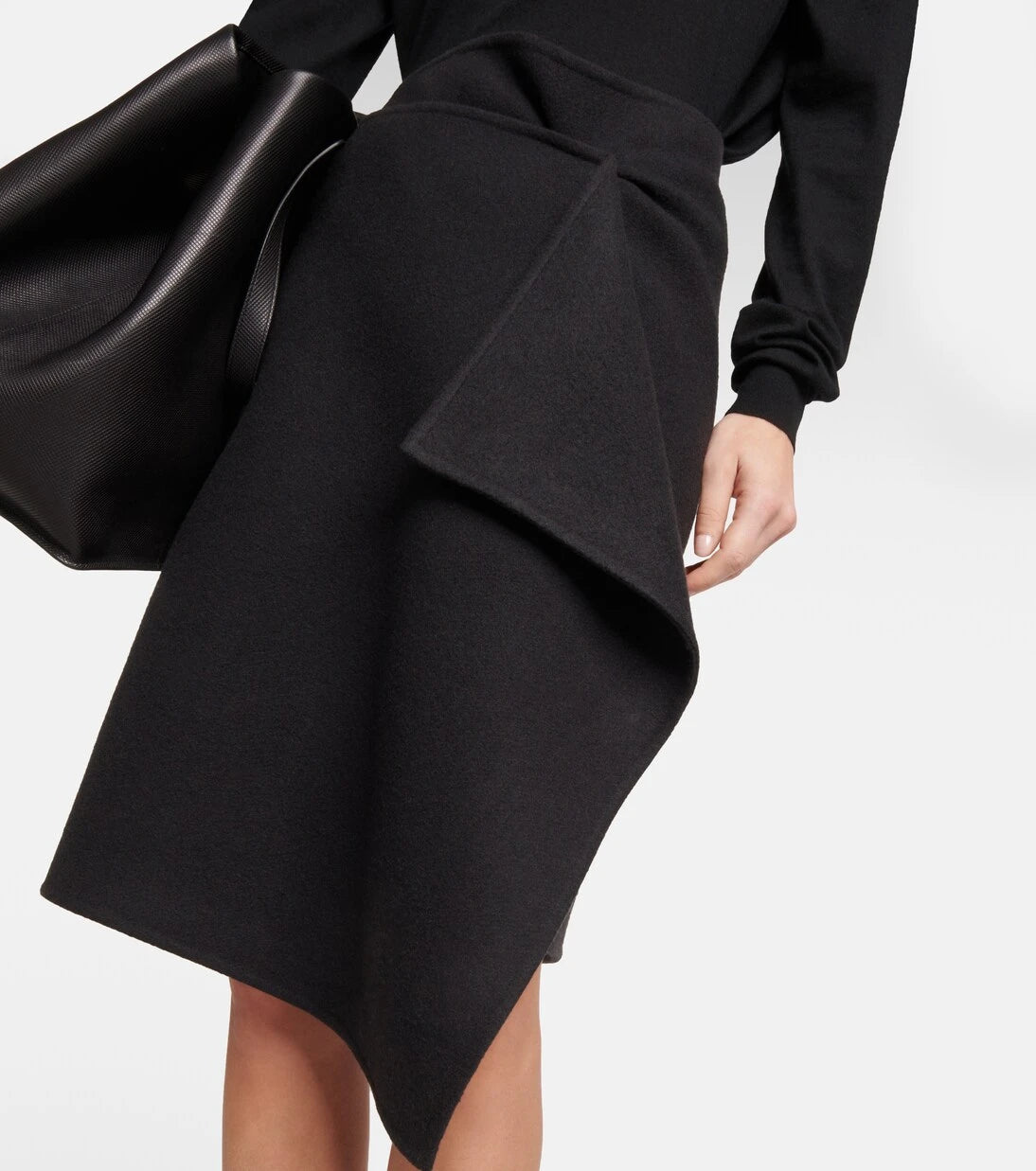 The Row - Bartellina draped cashmere midi skirt