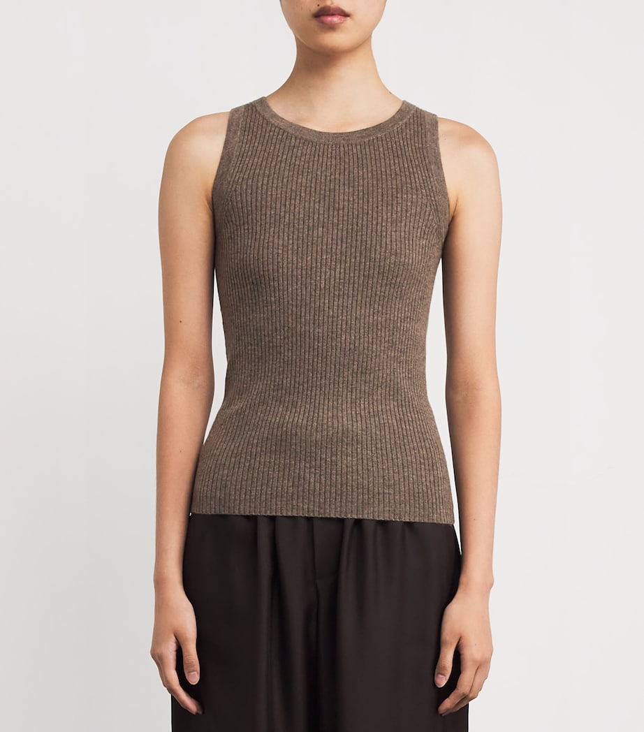 Wool-Cashmere Sweater Tank Top HAZELNUT BROWN