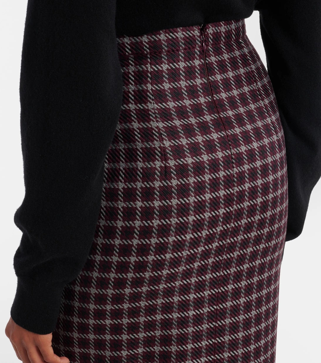 Emilia Wickstead - Lorelei houndstooth genzianella pencil skirt