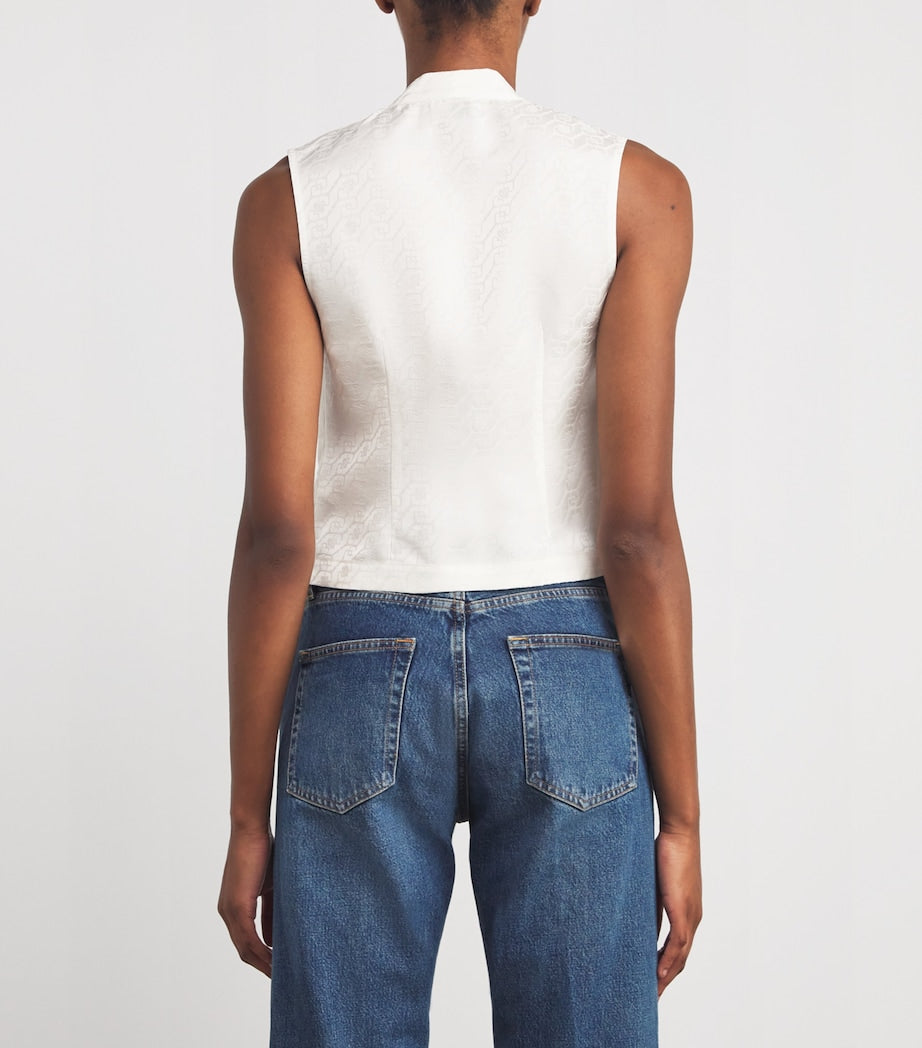 Claudie Pierlot White Lavallière-Neck Top