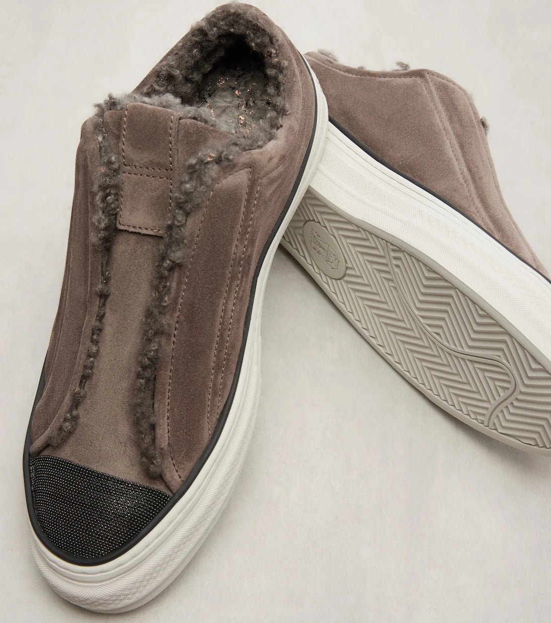 Brunello Cucinelli - Monili suede slip-on shoes