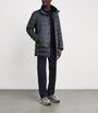 Grey Cashmere-Silk Down Puffer Car Coat
