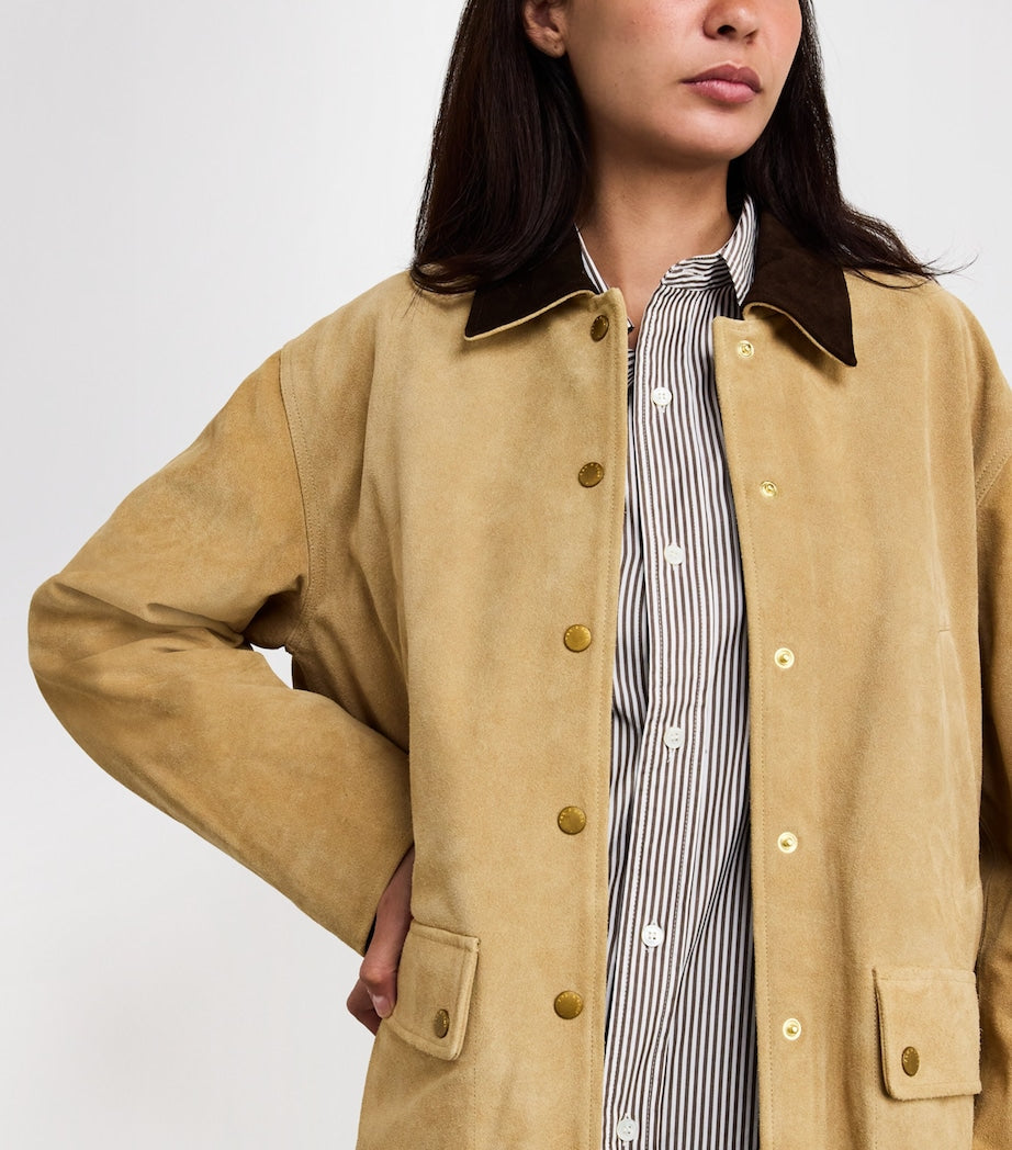 Rag & Bone Beige Calf Suede Cassidy Jacket