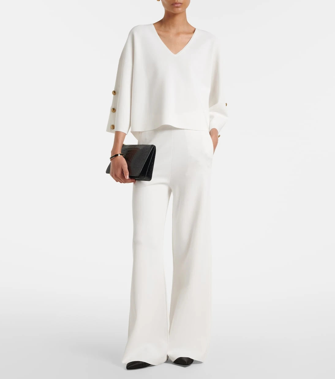 Max Mara - Embellished crêpe top