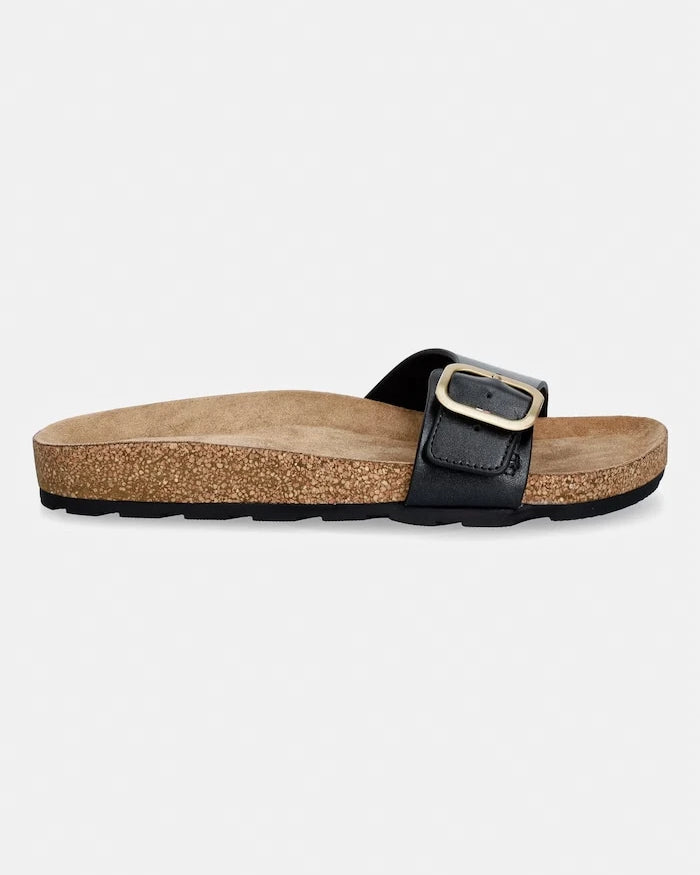 Tommy Hilfiger kadın deri terlik TH CLASSIC CORK SANDAL PEARL LTH