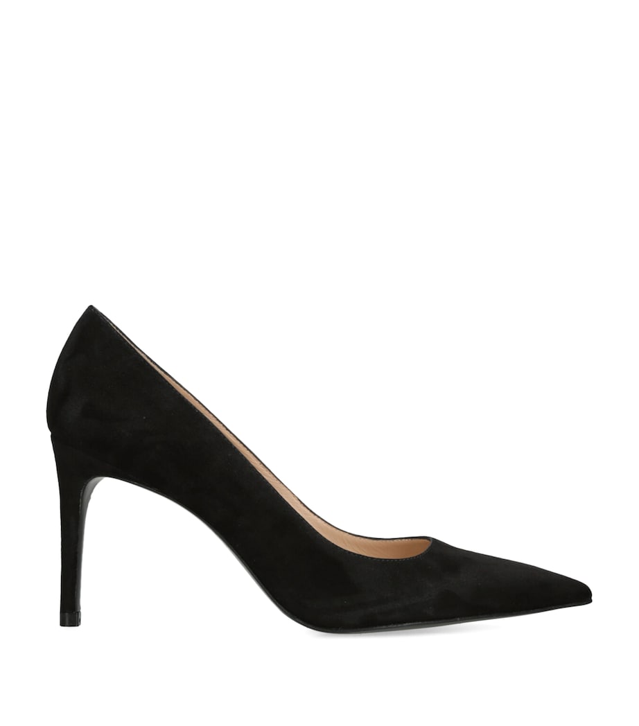 Black Suede Stuart Power Pumps 85