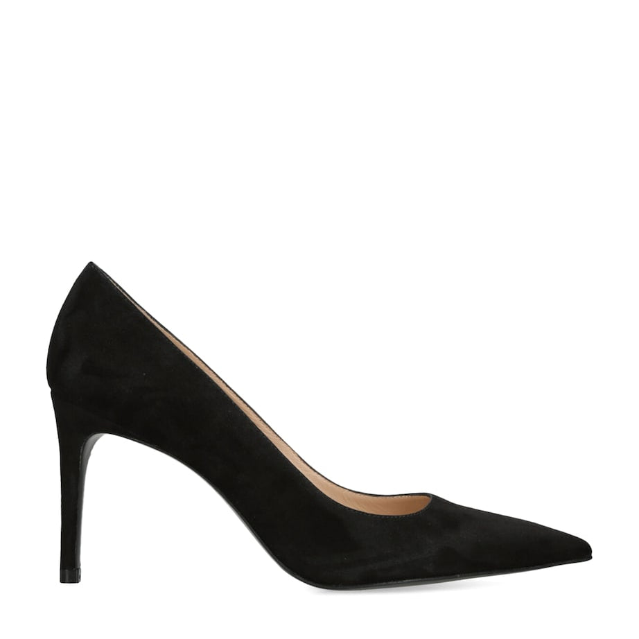 Black Suede Stuart Power Pumps 85