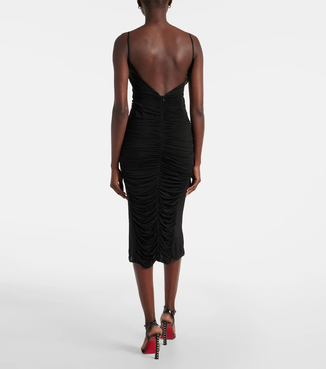 Mugler - Büzgülü file midi elbise