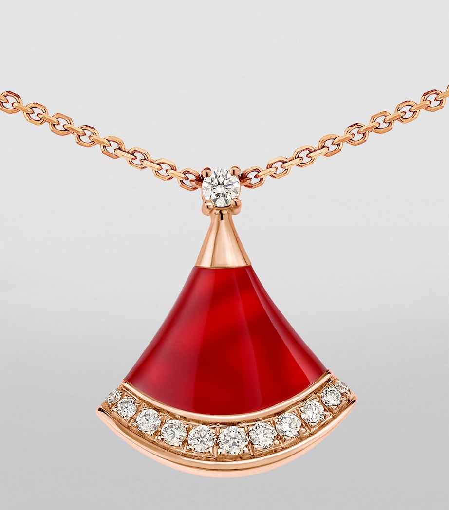 Rose Gold, Diamond and Carnelian Divas' Dream Necklace