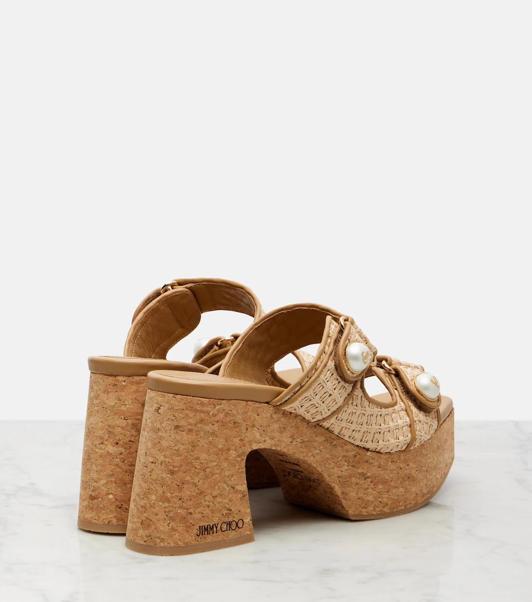 Jimmy Choo - صندل فايانس 95 ذو الكعب العالي من الجلد