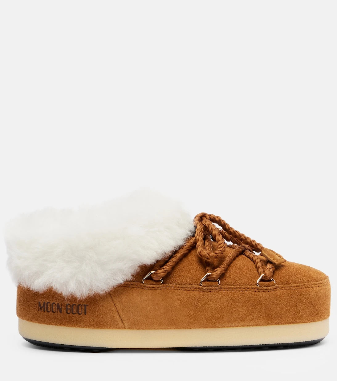 Moon Boot - EVX shearling-trimmed suede mules