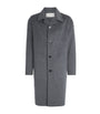AMI Paris Black Wool-Cashmere Overcoat