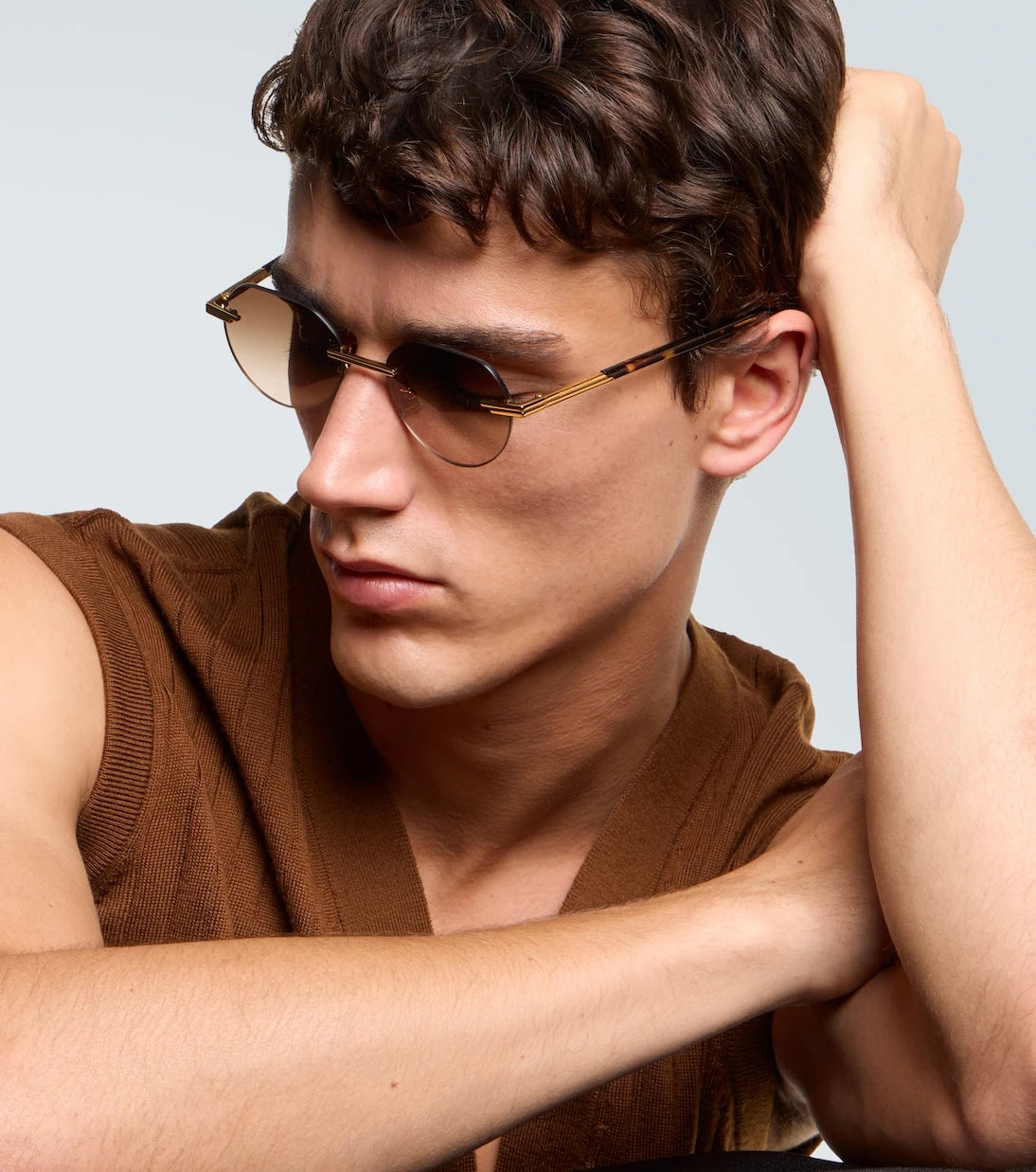 Bottega Veneta - نظارة شمسية Glasant مستديرة