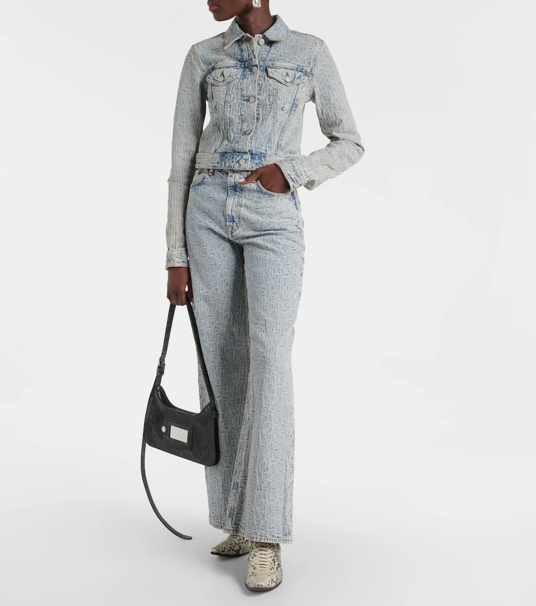 Acne Studios - Cropped jacquard denim jacket