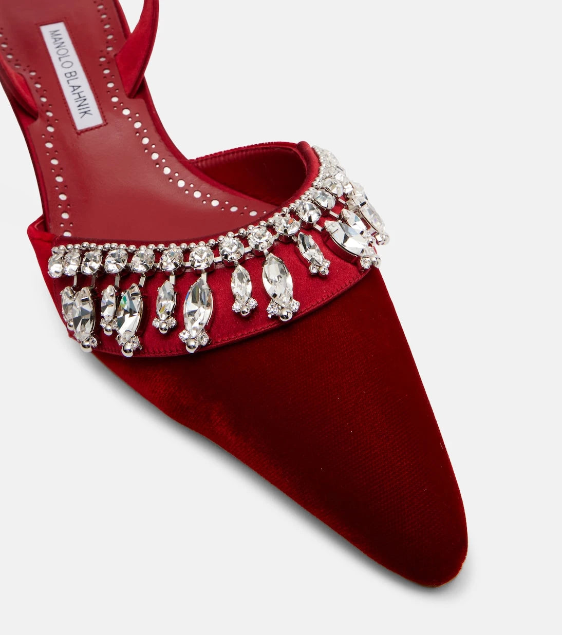 Manolo Blahnik - Bequila 30 embellished velvet slingback pumps