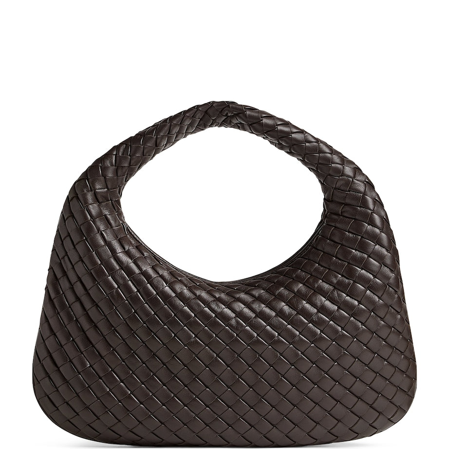 Small Intrecciato Leather Veneta Shoulder Bag