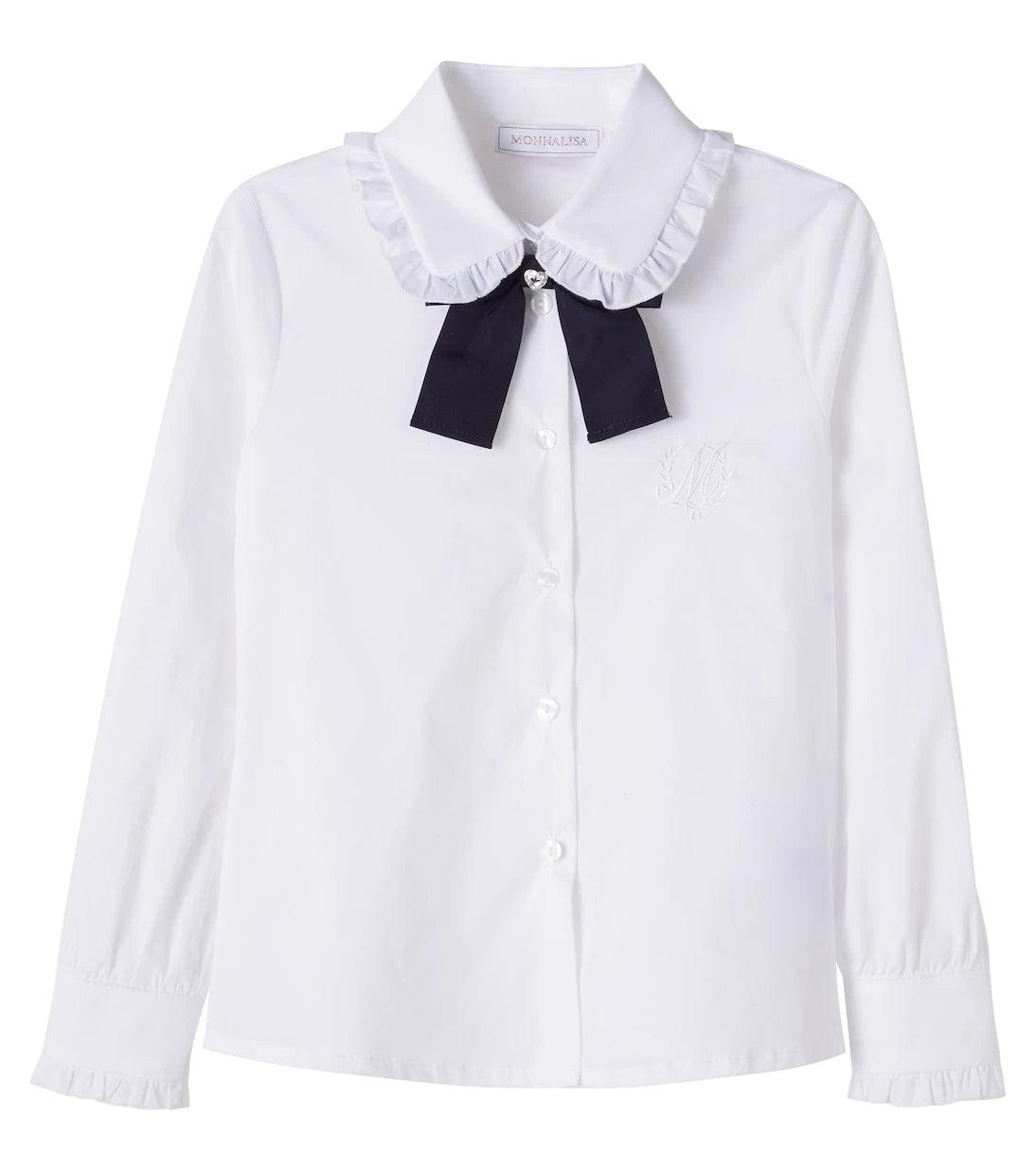 Monnalisa - Bow-detail cotton shirt